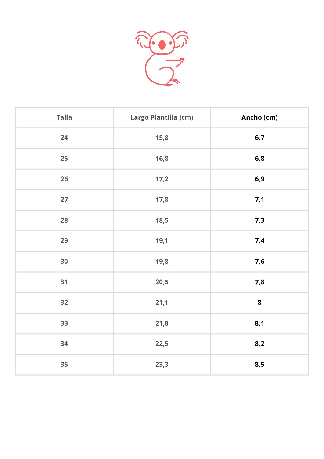 guia tallas venus Modena Matcha - Imagen 5