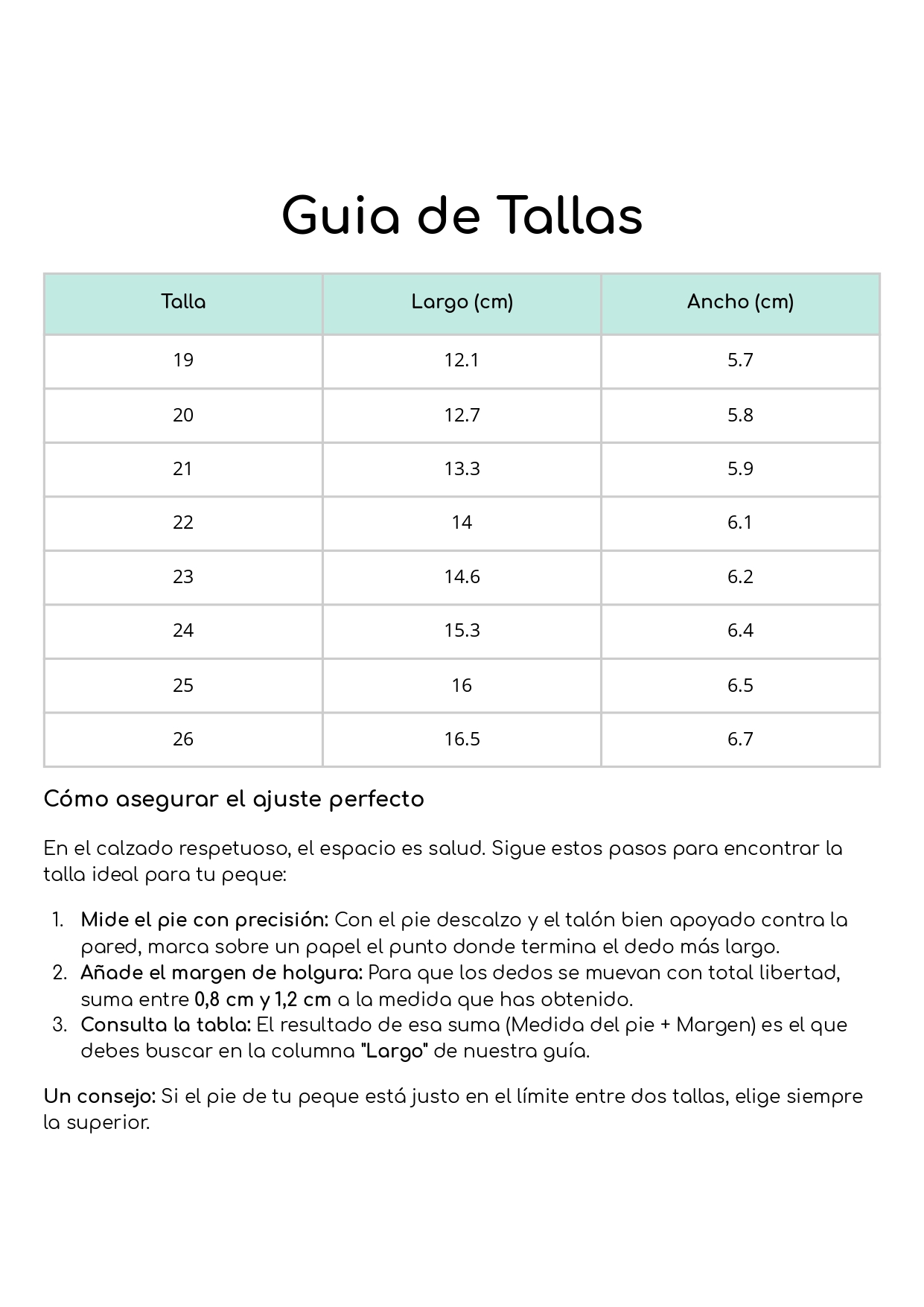 GUIA-TALLAS-SIROS-BLANDITOS-BY-CRIOS GUIA-TALLAS-SIROS-BLANDITOS-BY-CRIOS